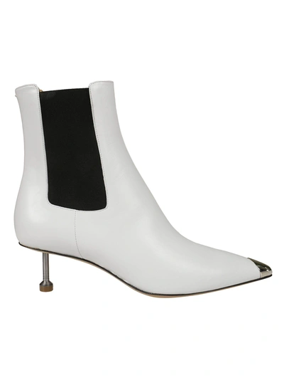 Shop Maison Margiela Kitten Heel Chelsea Boots In White/black