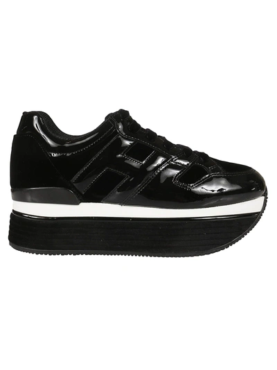 Shop Hogan Maxi H222 Sneakers In Black/white
