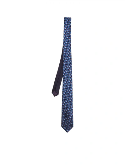 Shop Missoni Wool And Silk Tie In Blue