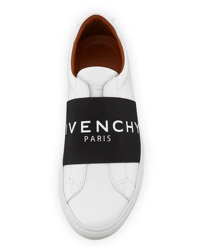 Shop Givenchy Men's Urban Street Elastic Slip-on Sneakers In White/black