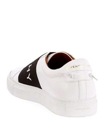 Shop Givenchy Men's Urban Street Elastic Slip-on Sneakers In White/black