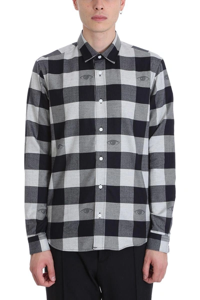 Shop Kenzo Black/grey Cotton Shirt
