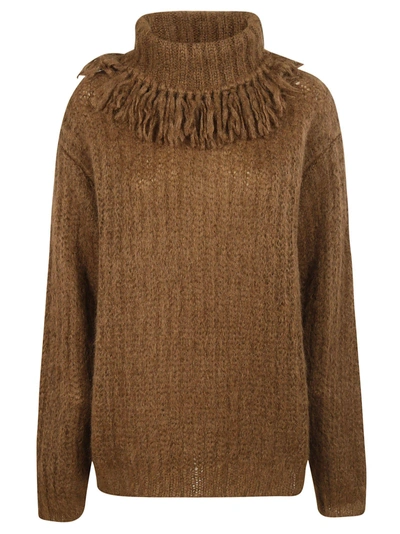 Shop Miu Miu Turtleneck Sweater In Brown