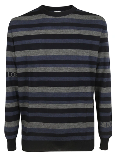 Shop Loewe Striped Sweater In Blue/multicolor