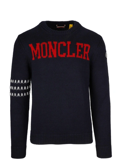 Shop Moncler Logo Sweater In 778