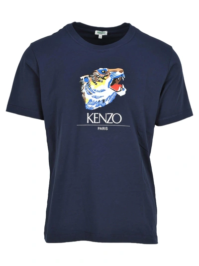 Shop Kenzo Tiger Capsule Tiger Head T-shirt In Ink