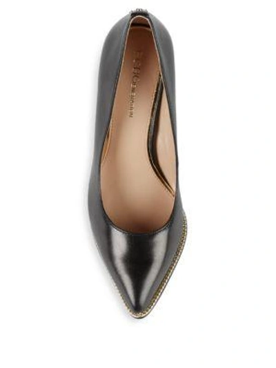 Shop Bcbgeneration Harleigh Embellished Leather Pumps In Chalk