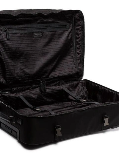 Shop Prada Black Nylon Trolley Suitcase