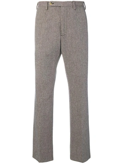 Shop Gucci Woven Tailored Trousers - Brown