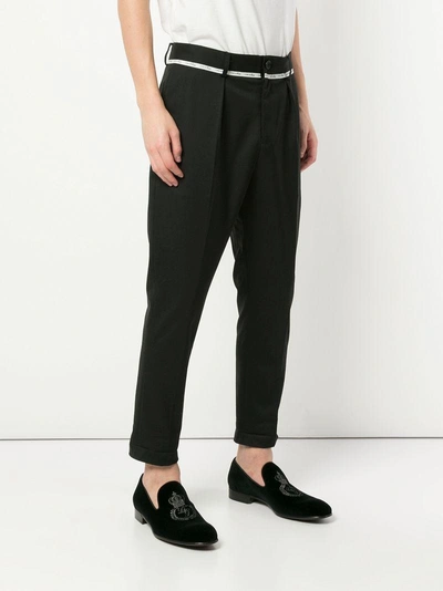 Shop Yoshiokubo Cropped Tailored Trousers - Black