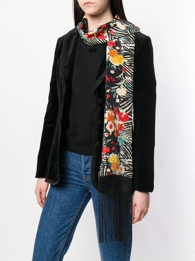 Shop Lily And Lionel Wild Flower Scarf - Black
