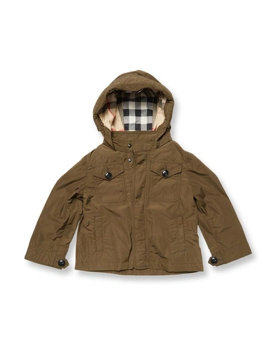 Shop Burberry Solid Hooded Jacket In Nocolor