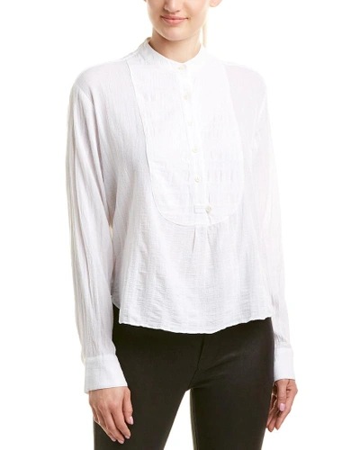 Shop Derek Lam 10 Crosby Gauze Tuxedo Shirt In White