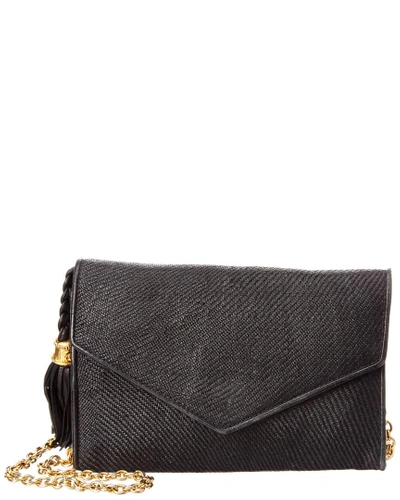 Pre-owned Chanel Vintage Black Woven Raffia Flap Bag In Nocolor