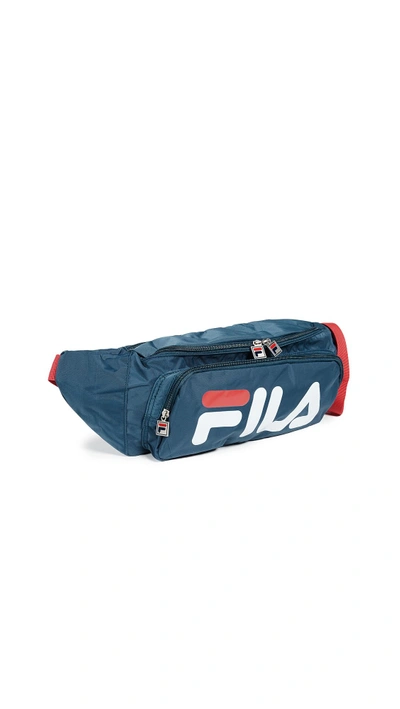 Shop Fila Sling Sack In Navy/chinese Red