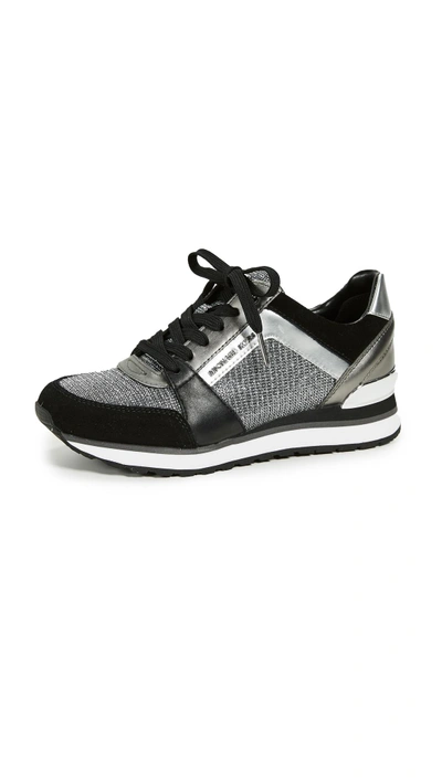 Michael Michael Kors Billie Trainers In Black/silver | ModeSens