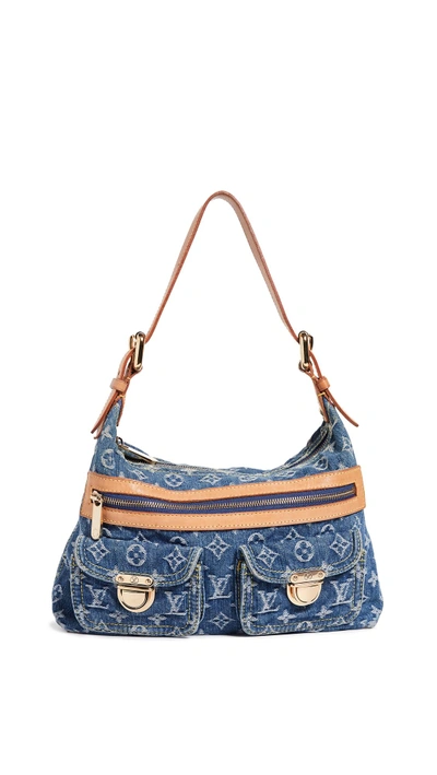 Shop Pre-owned Louis Vuitton Lv Denim Baggy Pm Bag In Blue