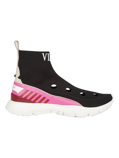 Shop Valentino Heroes Her Sneakers In Nero/bianco/w.ros