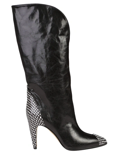 Shop Givenchy 95 Leather Knee High Boots In Black