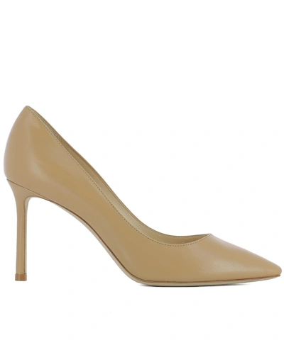 Shop Jimmy Choo Romy 85 Pointed Pumps In Beige