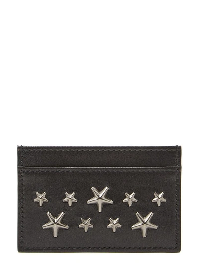 Shop Jimmy Choo Dean Star Studded Card Holder In Black