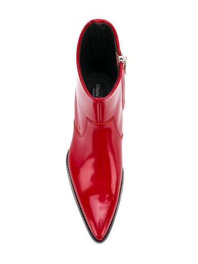 Shop Calvin Klein 205w39nyc Tiesa 3 Boots In Red