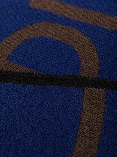 Shop Fendi Logo Jacquard-weave Scarf - Blue
