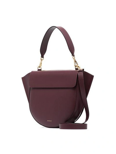 Shop Wandler Hortensia Medium Leather Cross-body Bag In Pink