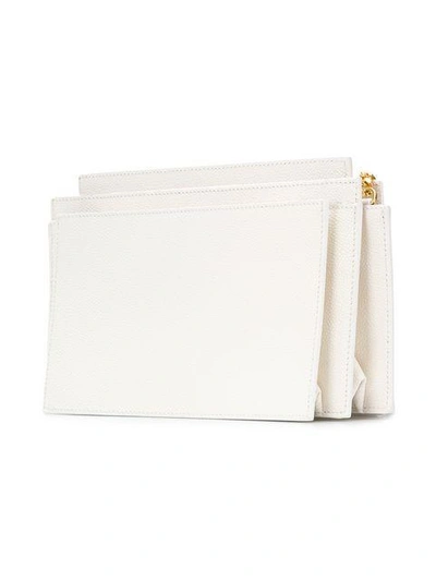 Shop Thom Browne Chain Strap Accordion Clutch In White