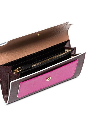 Shop Marni Pink, Fuchsia And Burgundy Trunk Folder Wallet In Brown