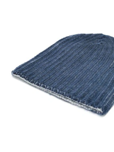 Shop Warm-me Ribbed Knit Beanie - Blue
