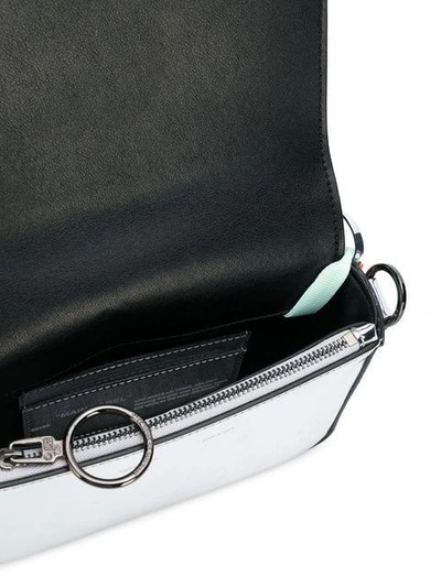 Shop Off-white Mirror Binder Clip Shoulder Bag - Metallic