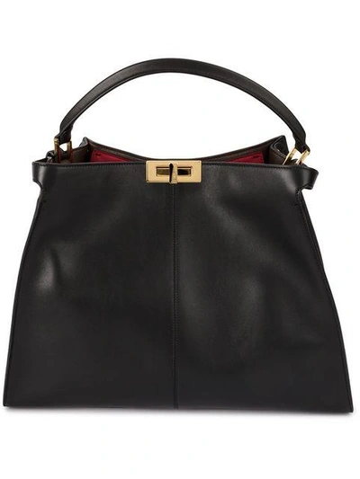 Shop Fendi Peekaboo Tote Bag - Black