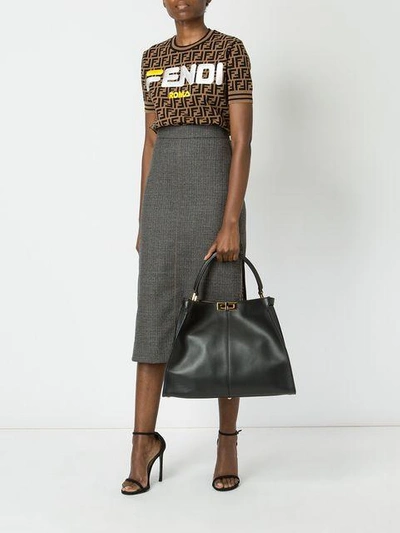 Shop Fendi Peekaboo Tote Bag - Black