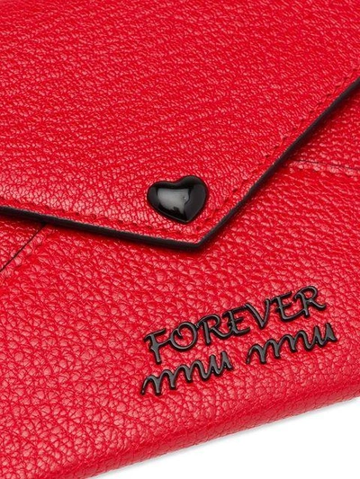 Shop Miu Miu 'madras' Portemonnaie In Red