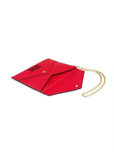 Shop Miu Miu 'madras' Portemonnaie In Red