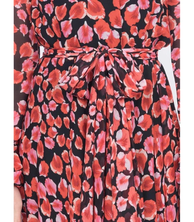 Shop Giambattista Valli Red Floral Petal Printed Dress