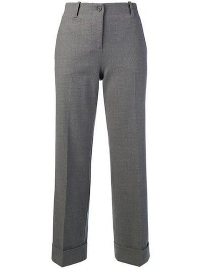 Shop Alberto Biani Turn Up Hem Trousers - Grey