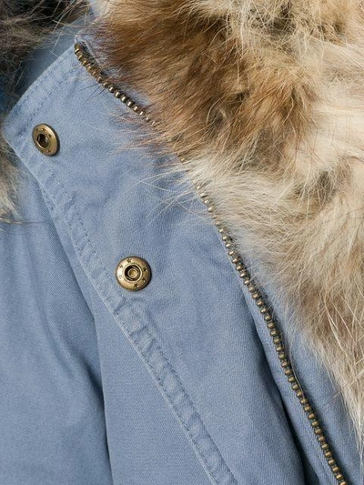 Shop Alessandra Chamonix Fur Trimmed Parka - Blue