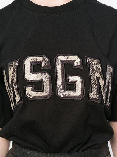 Shop Msgm Logo Print T In Black