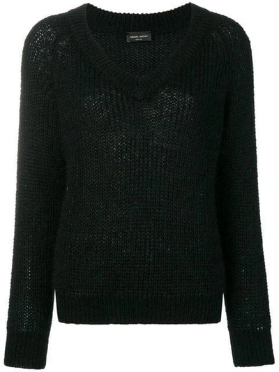 Shop Roberto Collina V Neck Knitted Sweater - Black