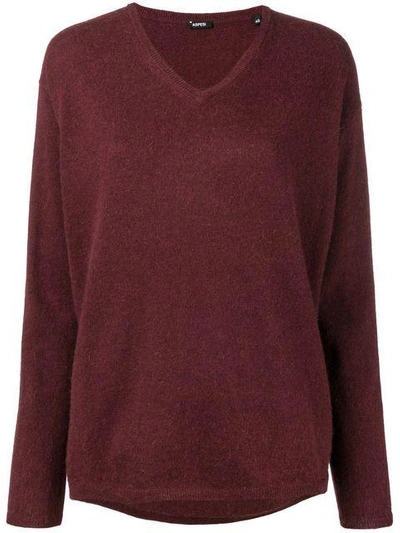 Shop Aspesi V-neck Sweater In Red