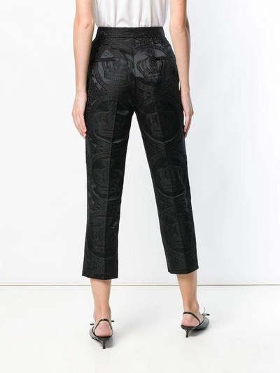 Shop Dolce & Gabbana Logo Print Cropped Trousers - Black