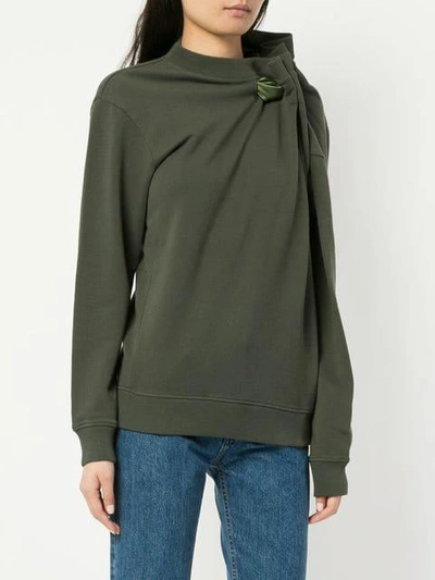 Shop Y/project Scarf Detail Sweatshirt In Green