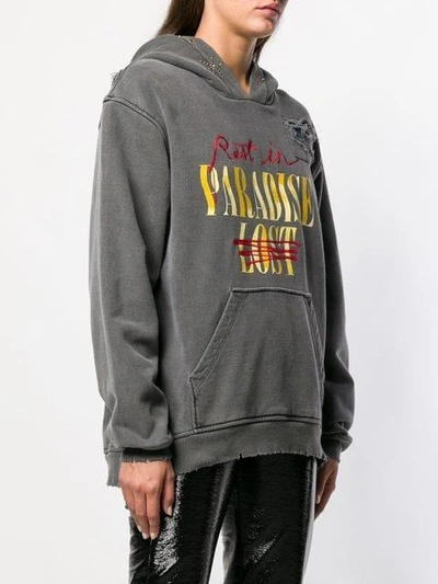 Shop Alchemist Distressed Detail Hoodie In Black