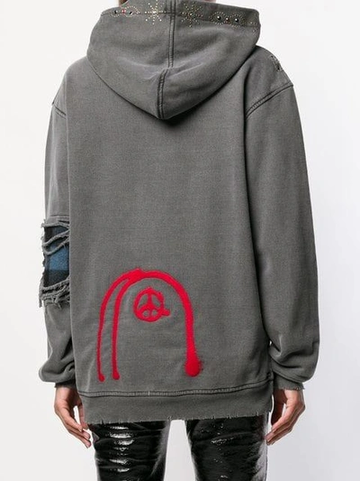 distressed detail hoodie