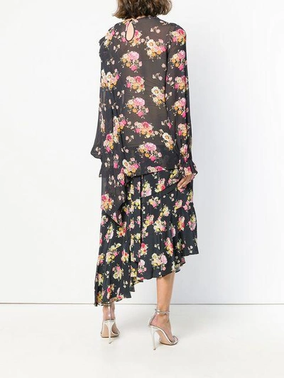 Shop Preen Line Sofia Floral Printed Blouse In Black
