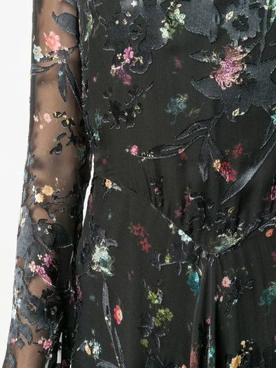 Shop Preen By Thornton Bregazzi Sally Floral Printed Dress In Black