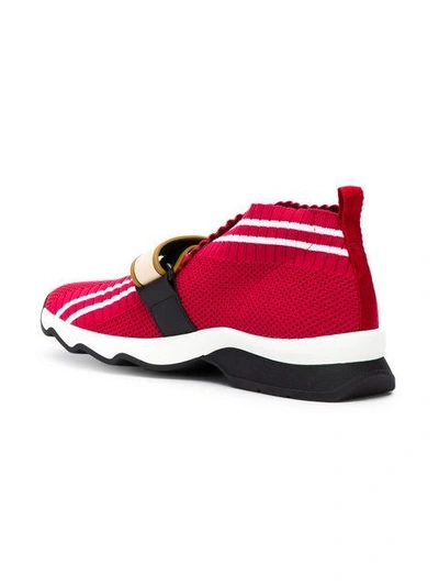 Shop Fendi Rockoko Sneakers - Red