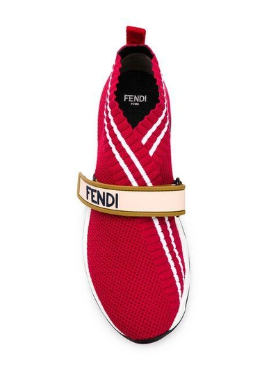 Shop Fendi Rockoko Sneakers - Red